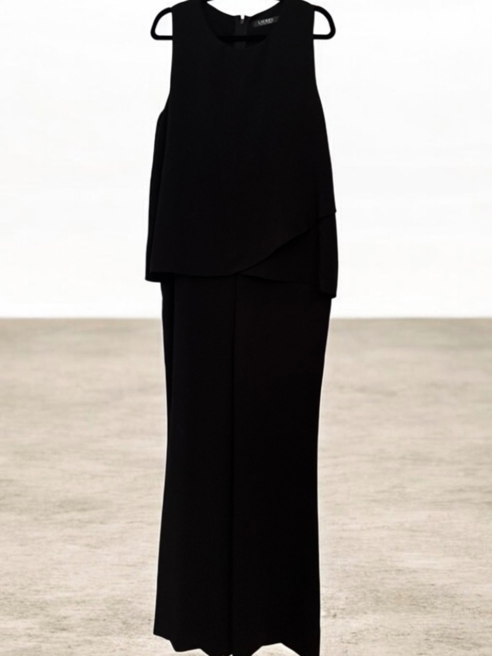 Lauren Ralph Lauren Black Crêpe Look Jumpsuit ~ Size 14